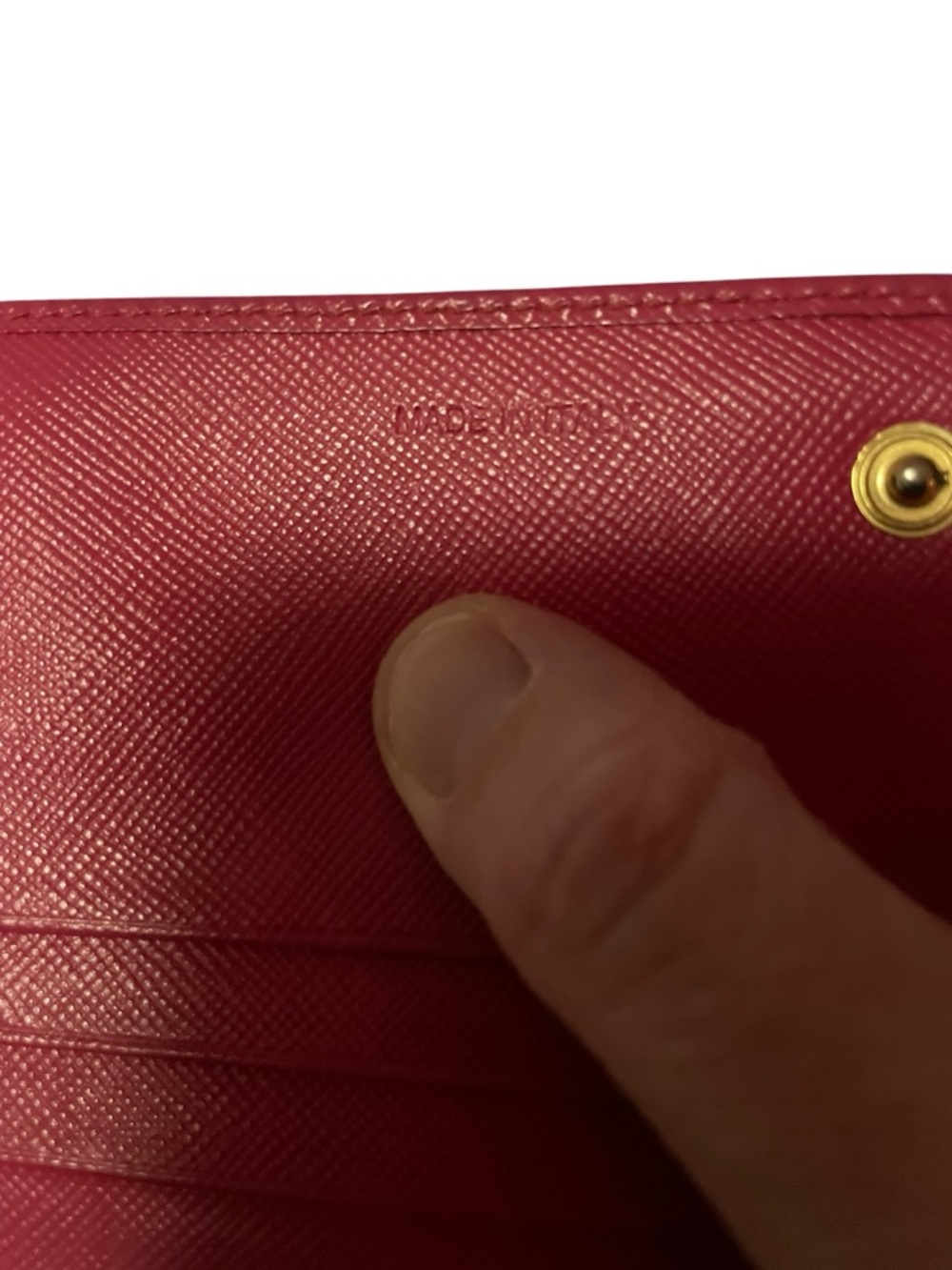 PRADA Pink Saffiano Leather Metal Flap Continental Wallet - Picture 6 of 11